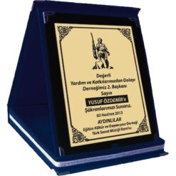 Kadife Plaket Lacivert 15x20 cm - Asker Plaket