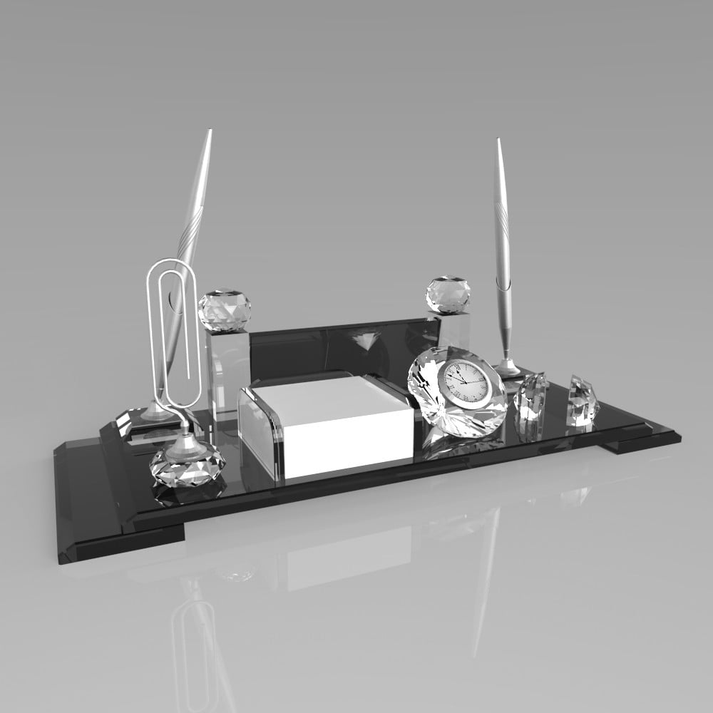 Kristal Masa İsimliği - Siyah Cam 15X40 cm 1 502