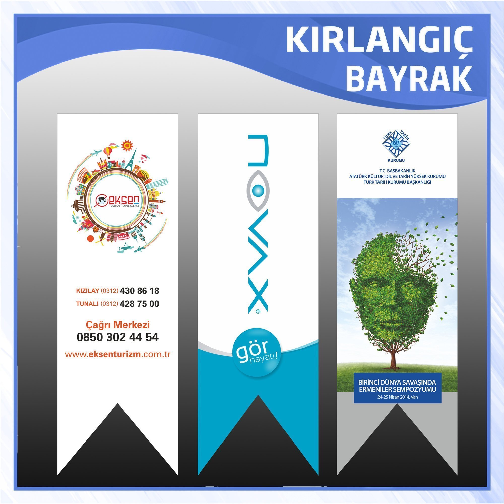 50x150 cm Özel Logolu Kırlangıç Bayrak 1 50x150 Cm Kirlangic Bayrak