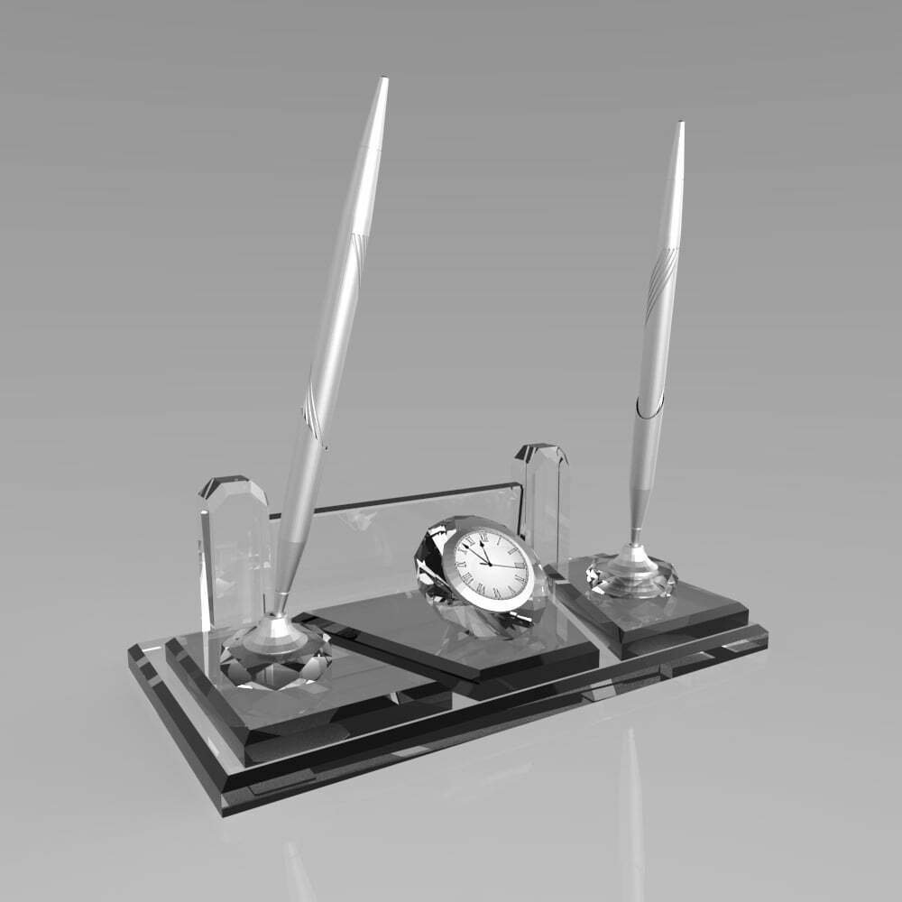 Kristal Masa İsimliği - Siyah Cam 12X25 cm 1 519