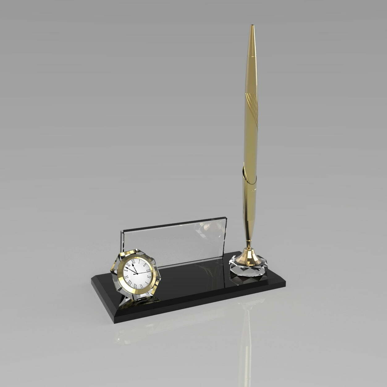 Kristal Masa İsimliği - Siyah Cam 9X18cm 1 534