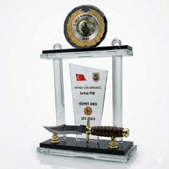 Komando Bıçaklı Vip Askeri Kristal Plaket ŞLT-107