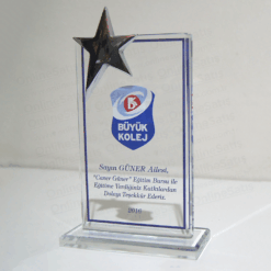Alternative view of Yıldızlı Ekonomik Şeffaf Kristal Plaket
