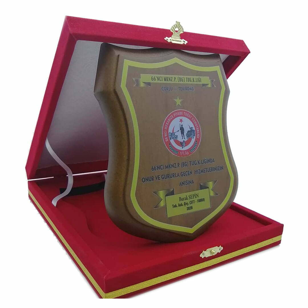Ahşap Kalkan Uv Baskılı Askeri Plaket - Görsel 2