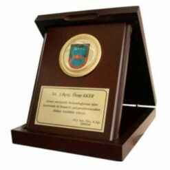 Ahşap Kutulu Madalyalı Askeri Plaket 15x20 Dik