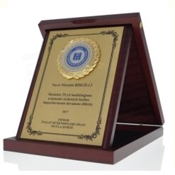 Ahşap Kutulu Fasetli Albüm Başarı ve Tebrik Plaketi