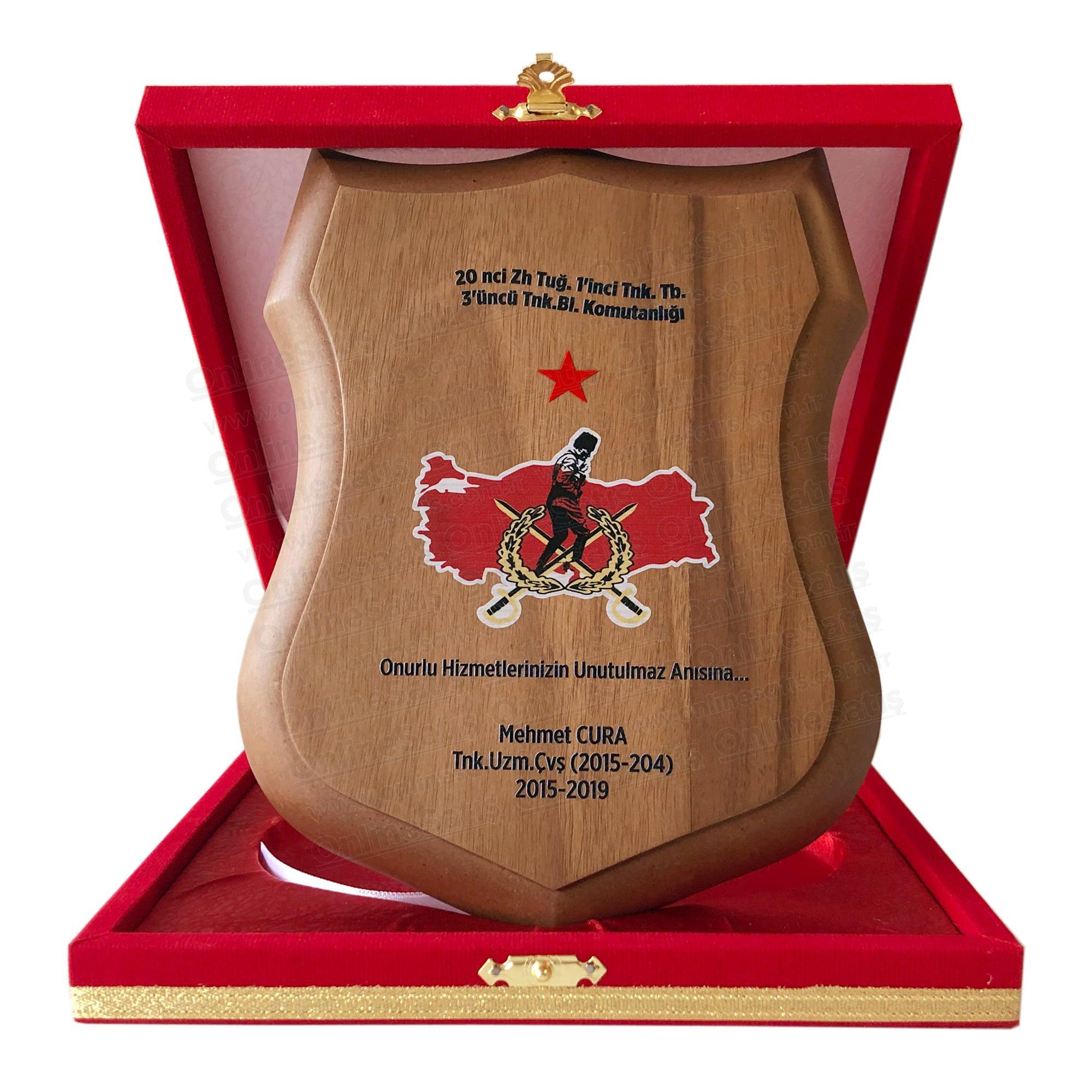 Classic Shop 93 Ahşap Kalkan Uv Baskılı Askeri Plaket