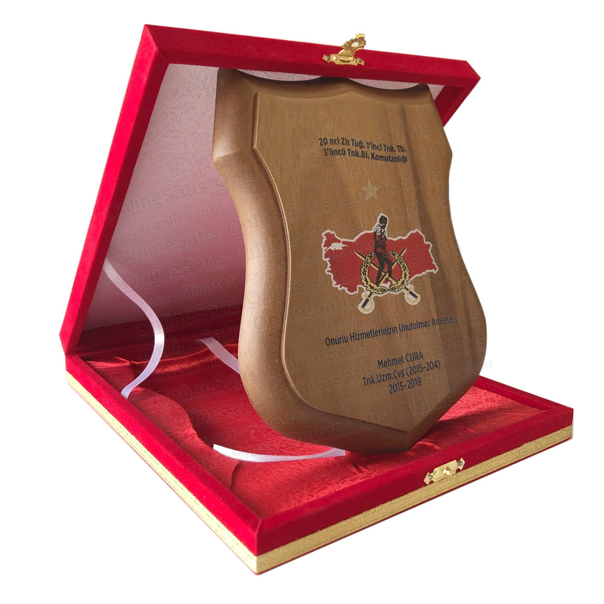 Ahşap Kalkan Uv Baskılı Askeri Plaket - Görsel 2