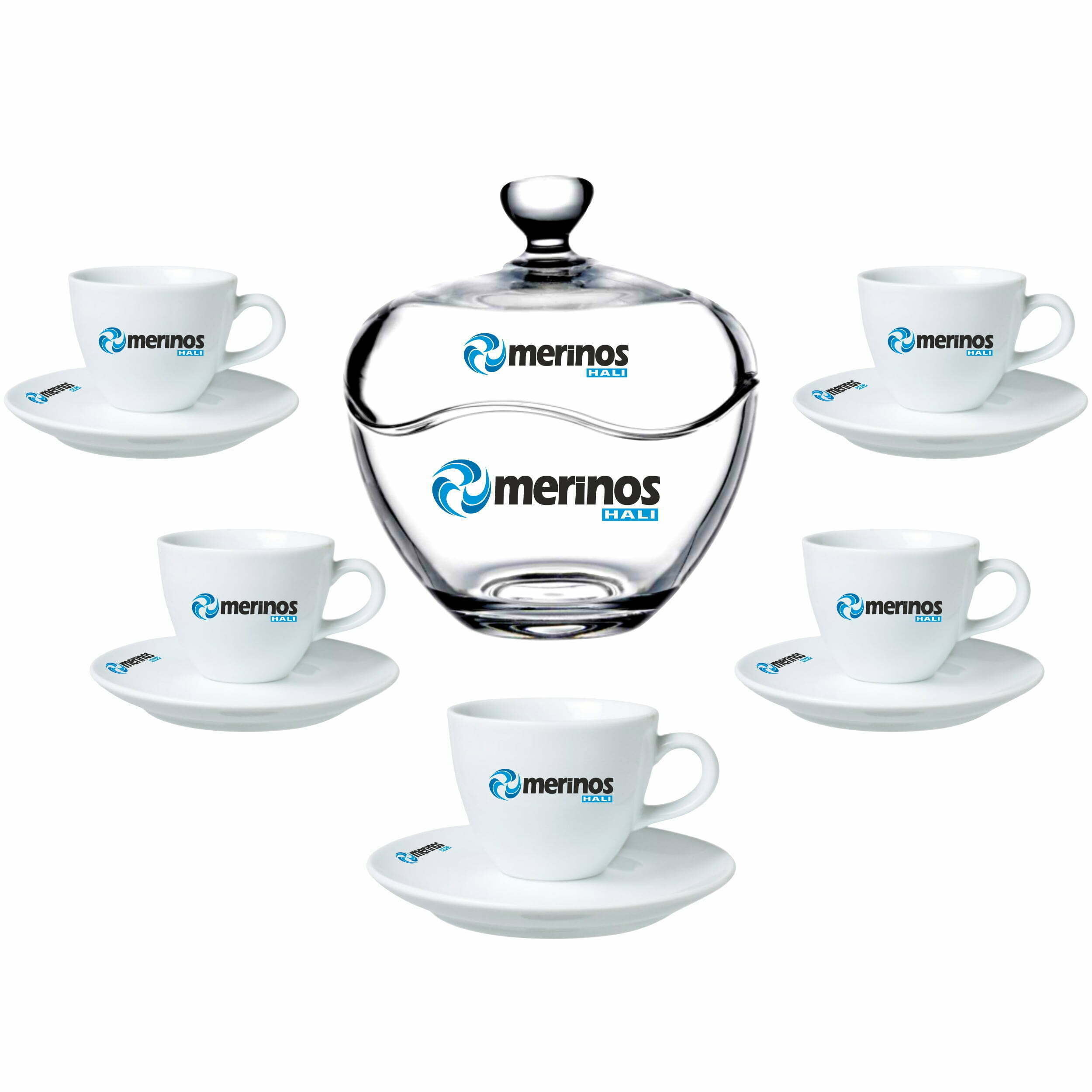 Logo Baskılı 100 Parça Cam - Porselen Ofis İkramlık Seti - Görsel 3