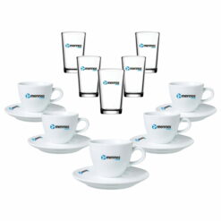 Logo Baskılı 100 Parça Cam - Porselen Ofis İkramlık Seti