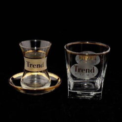 Alternative view of Altın Yaldızlı Logolu Kumlama Çay Nektar Su Bardağı