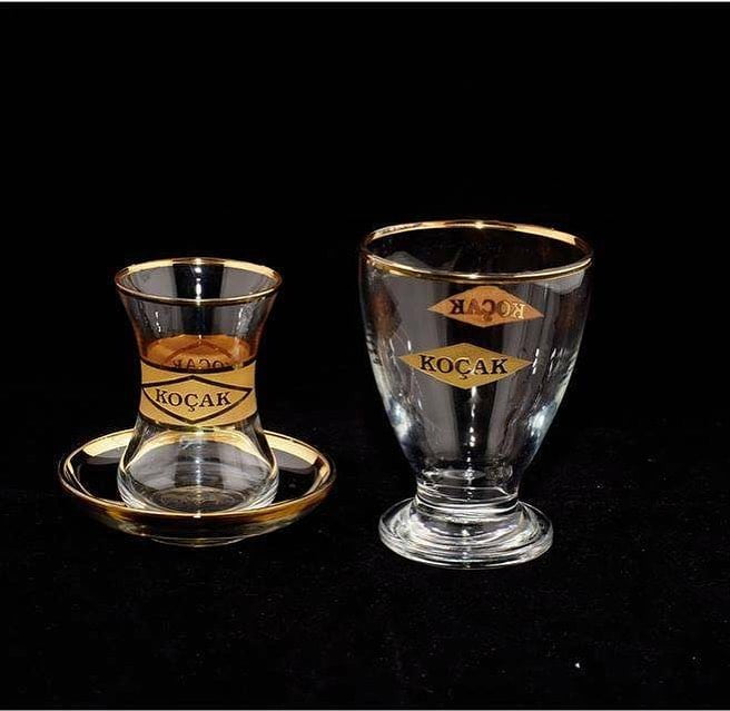 Altın Yaldızlı Logolu Çay ve Nektar Su Bardağı 1 Altın Yaldızlı Logolu Çay ve Nektar Su Bardağı