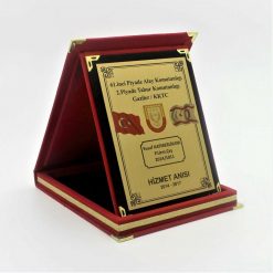 Classic Shop 71 Alternative view of Kırmızı Kadife Asker Hizmet Anısı Plaket - 15x20