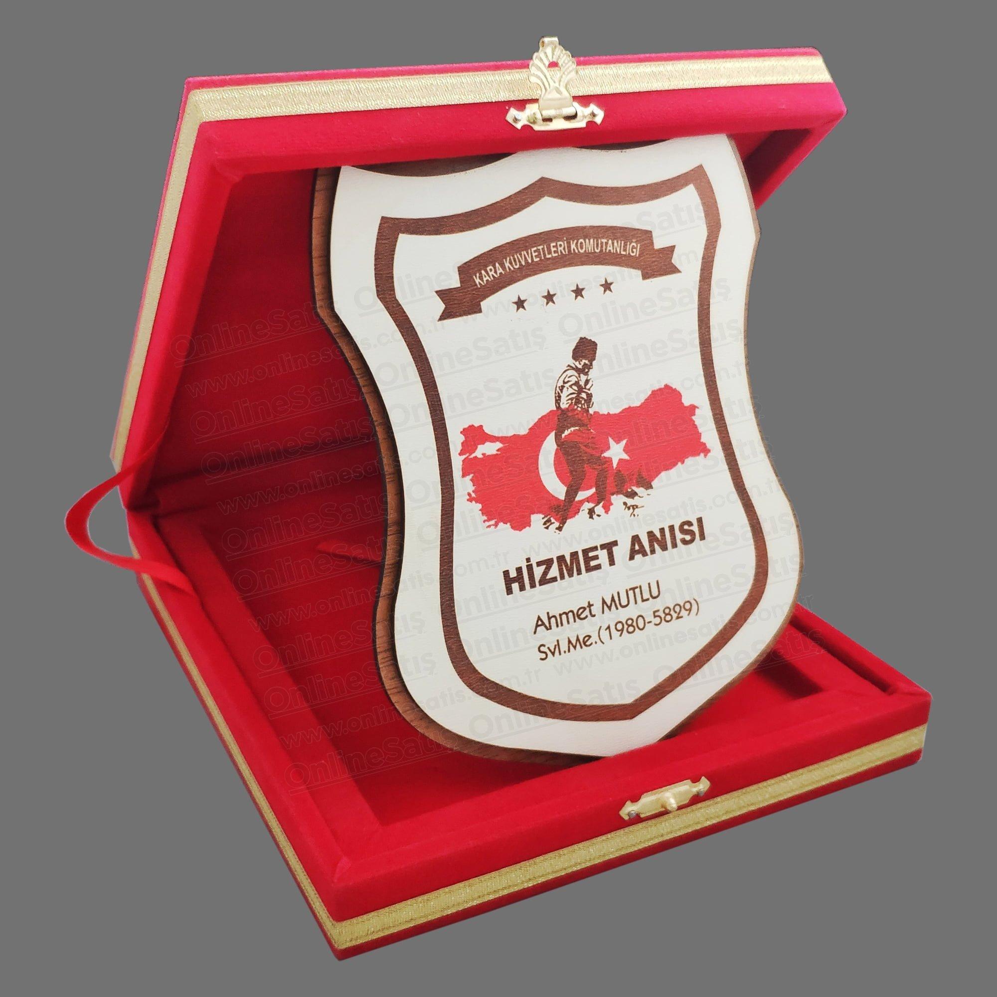 Classic Shop 65 Ahşap Lazer Kesim Kalkan Hizmet Anısı Plaket