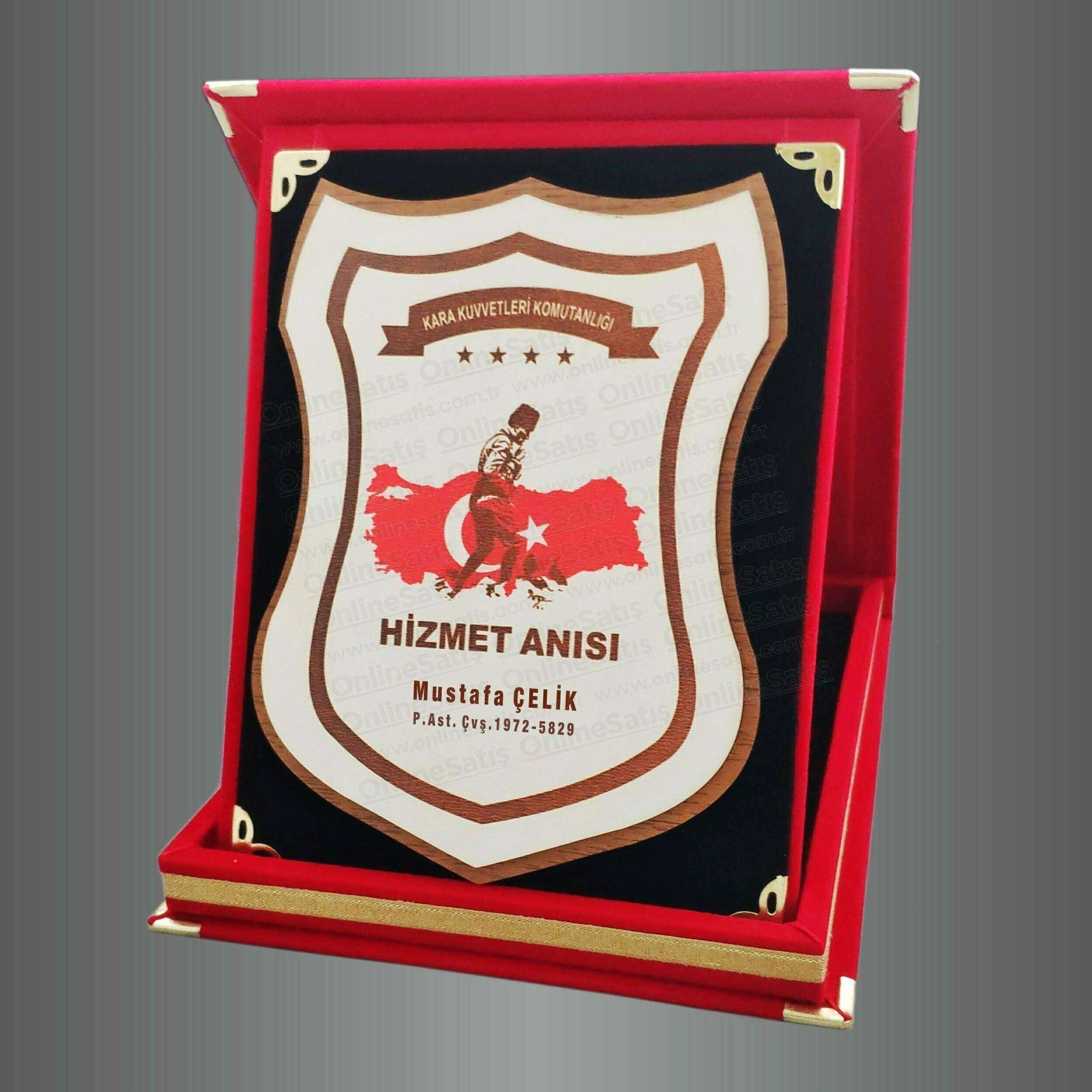 Classic Shop 70 Ahşap Lazer Kesim Kalkan Albüm Hizmet Anısı Plaket