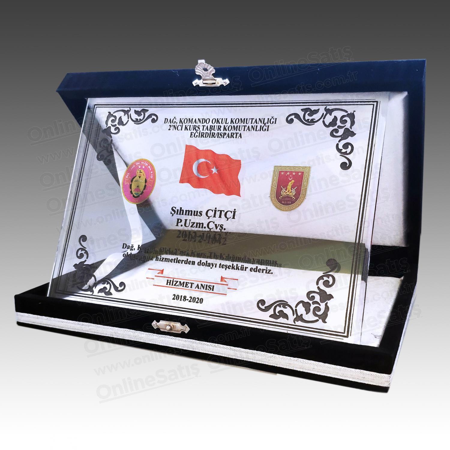 Classic Shop 60 Askeri Hizmet Anısı Albüm Kristal Plaket ŞLT-069