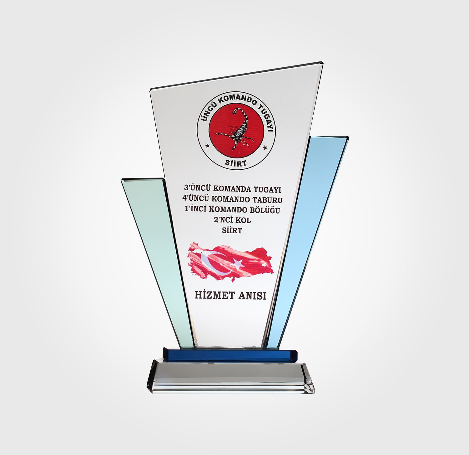 Classic Shop 56 Asker Hizmet Anısı Kristal Plaket ŞLT-098