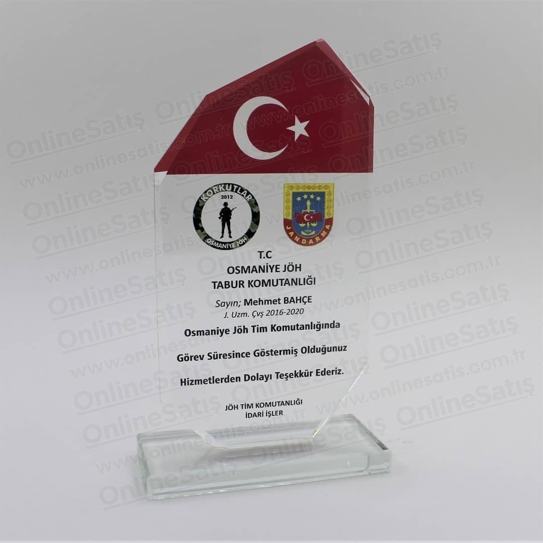 Classic Shop 87 Askeri Hizmet Anısı Kristal Plaket ŞLT-066