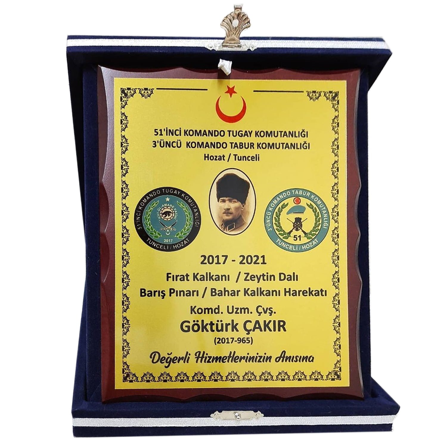 Classic Shop 63 Albüm Kadife Kutulu Levha Uv Baskılı Ahşap Askeri Plaket 15x20