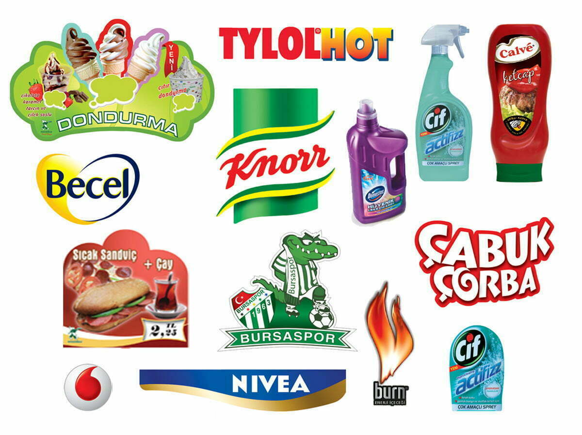 Özel Kesimli Etiket (Baskes Folyo Baskı) 4 Baskes Sticker Baski