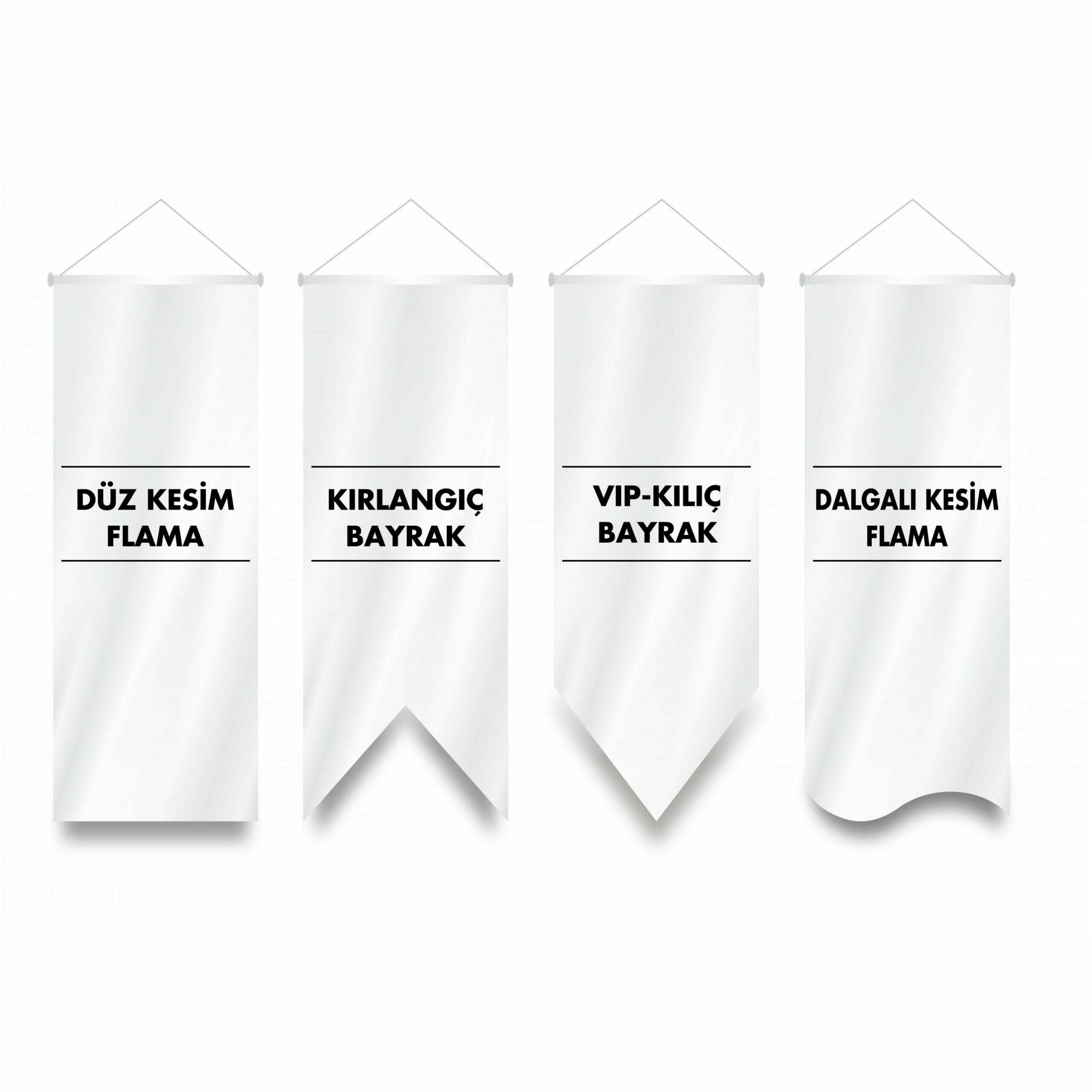 50x125 cm Özel Logolu Kırlangıç Bayrak 2 Bayrak Kesimleri Cesitleri Scaled