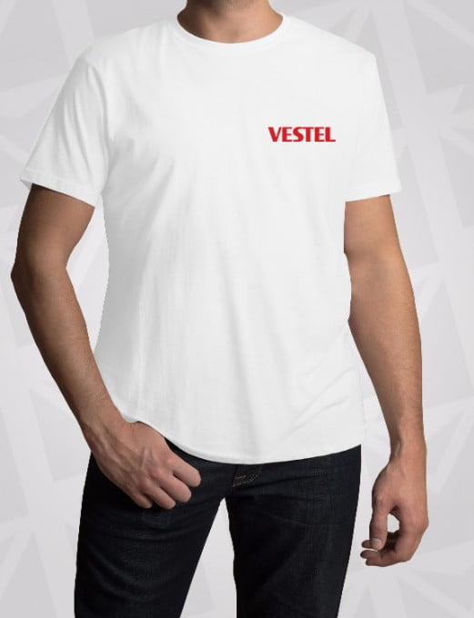 Pamuklu Beyaz Bisiklet Yaka Tişört 1 Beyaz Subrem Kumas Tisort