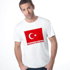 Alternative view of Kişiye Özel Pamuklu Beyaz Penye Tişört