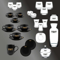 Logo Baskılı 140 Parça Cam - Porselen Ofis İkram Seti