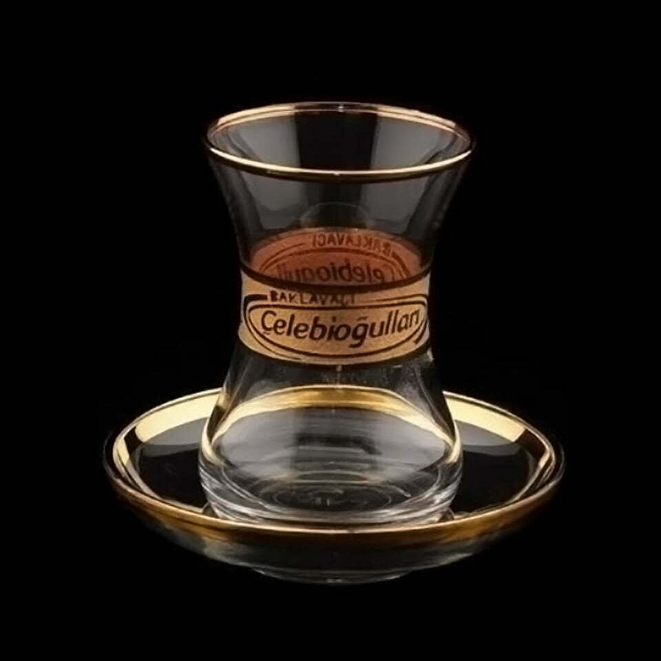 Altın Yaldızlı Logolu Çay Bardağı 2 Altın Yaldızlı Logolu Çay Bardağı - Görsel 2