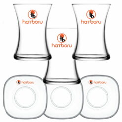Logo Baskılı 140 Parça Cam - Porselen İkramlık Seti
