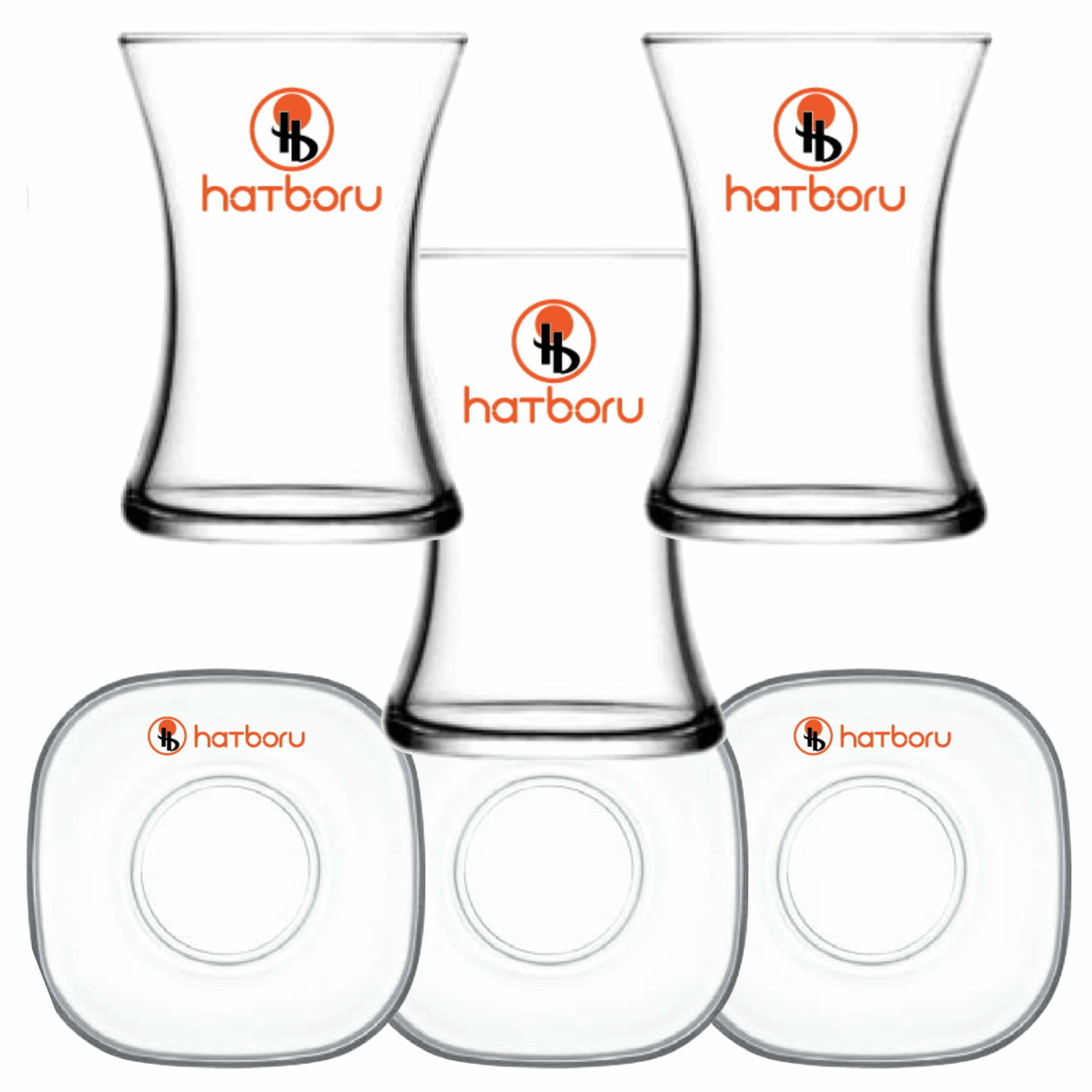 Logo Baskılı 140 Parça Cam - Porselen İkramlık Seti - Görsel 3