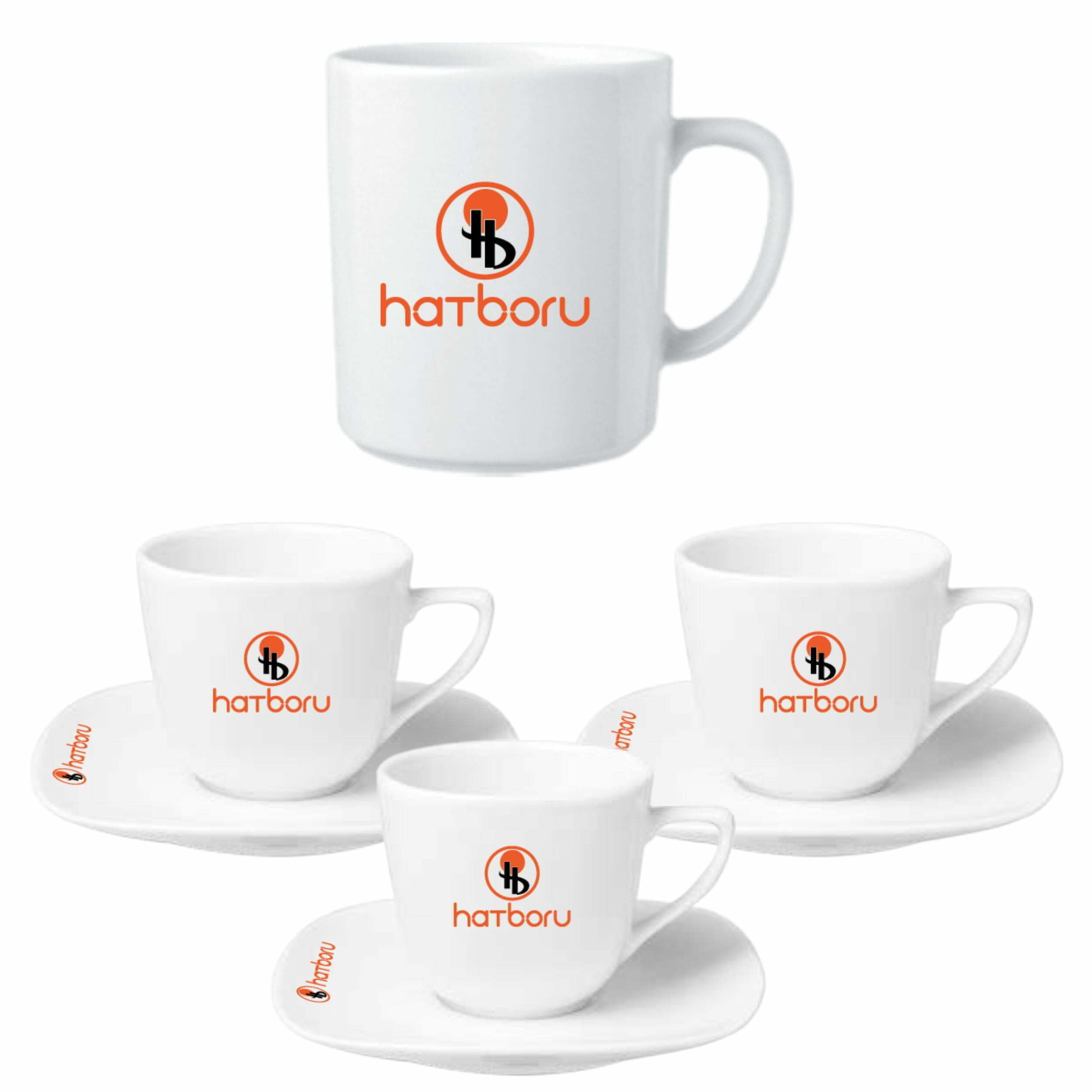 Logo Baskılı 140 Parça Cam - Porselen İkramlık Seti - Görsel 5