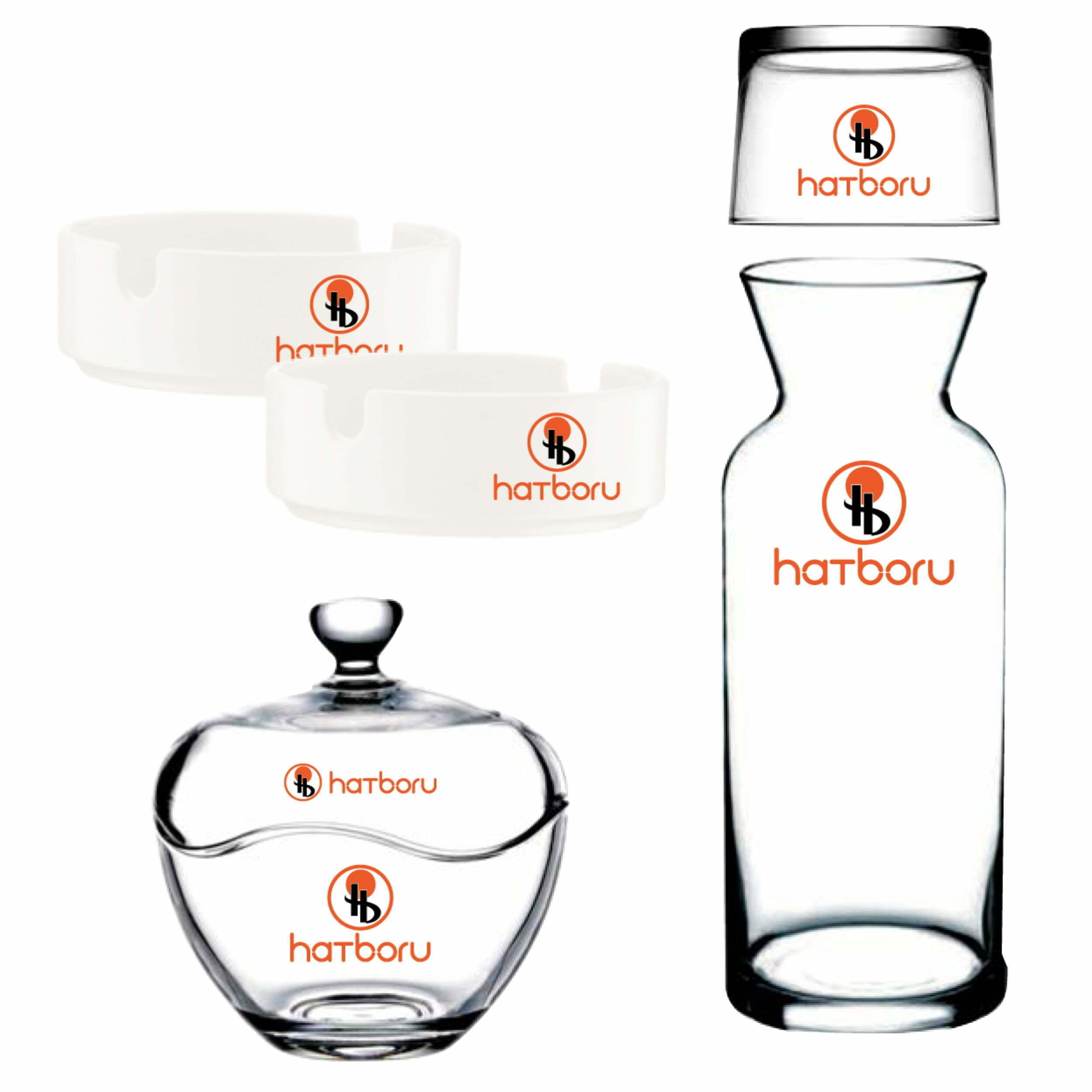 Logo Baskılı 140 Parça Cam - Porselen İkramlık Seti - Görsel 6