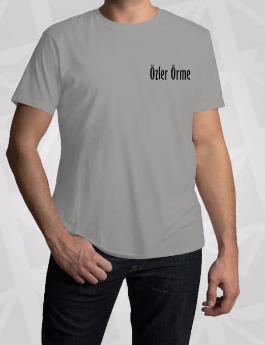 Pamuklu Bisiklet Yaka Renkli Atlet Tişört 1 Gri Subrem Kumas Tisort