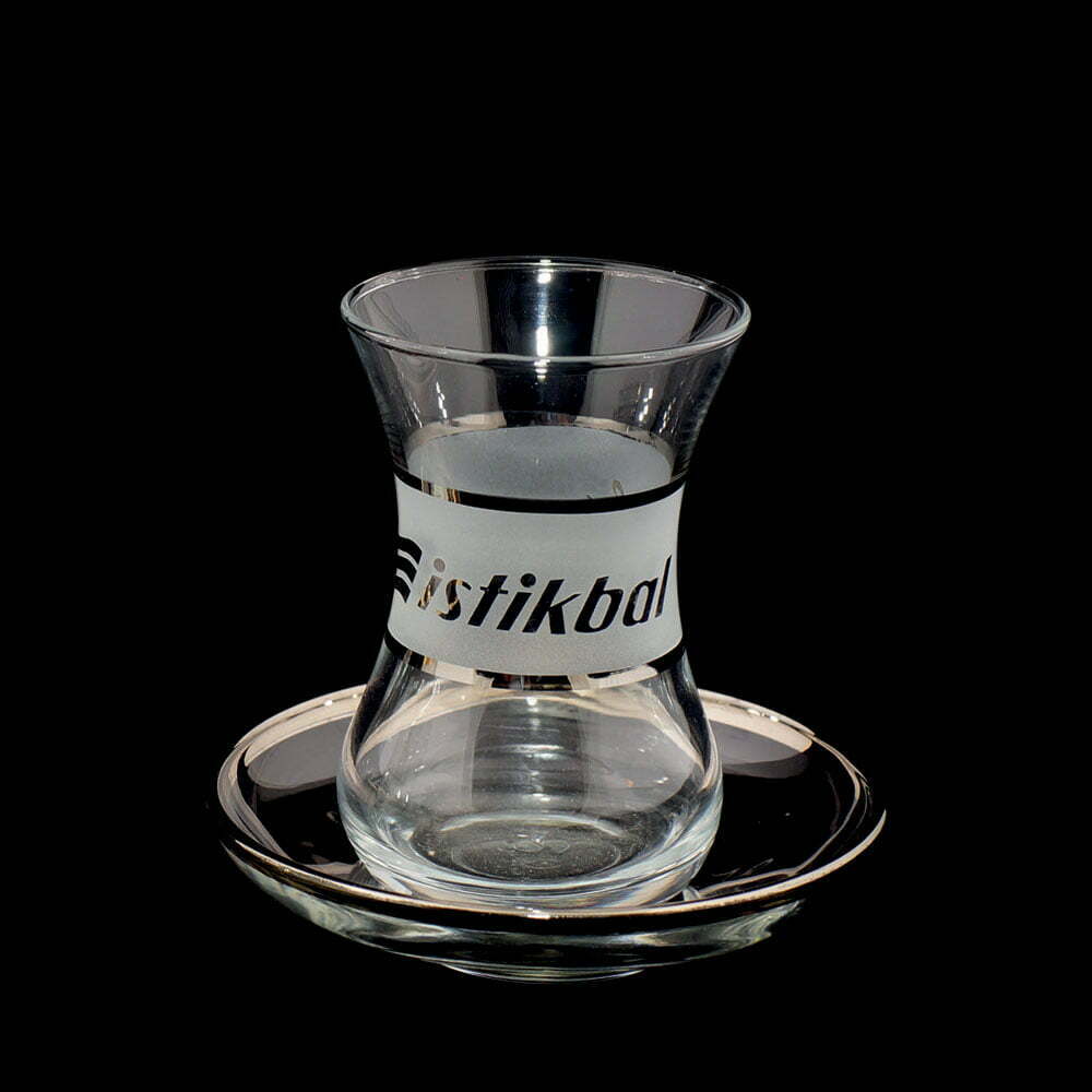 Gümüş Kumlama Logolu Çay Bardağı