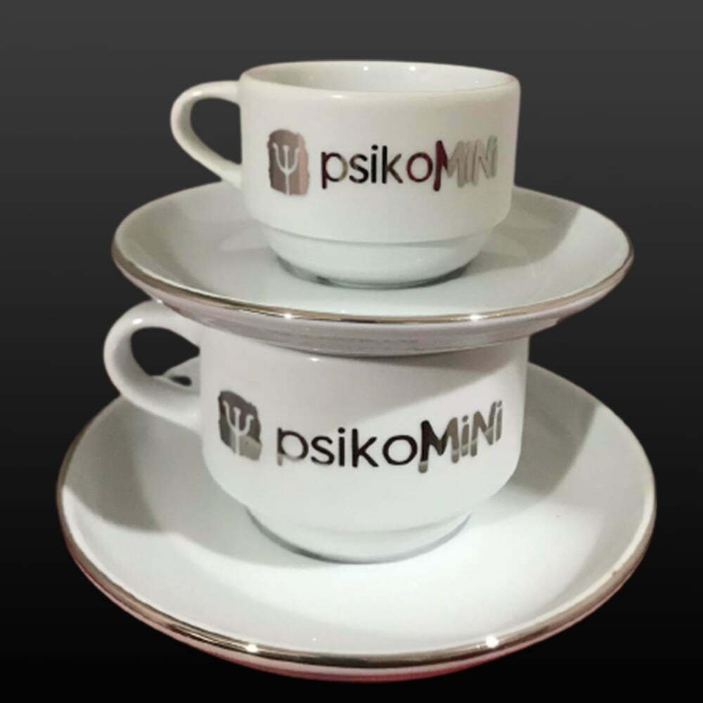 Gümüş Yaldızlı Baskılı Kahve, Çay Ve Nescafe Fincanı - Knç-05 - Görsel 2