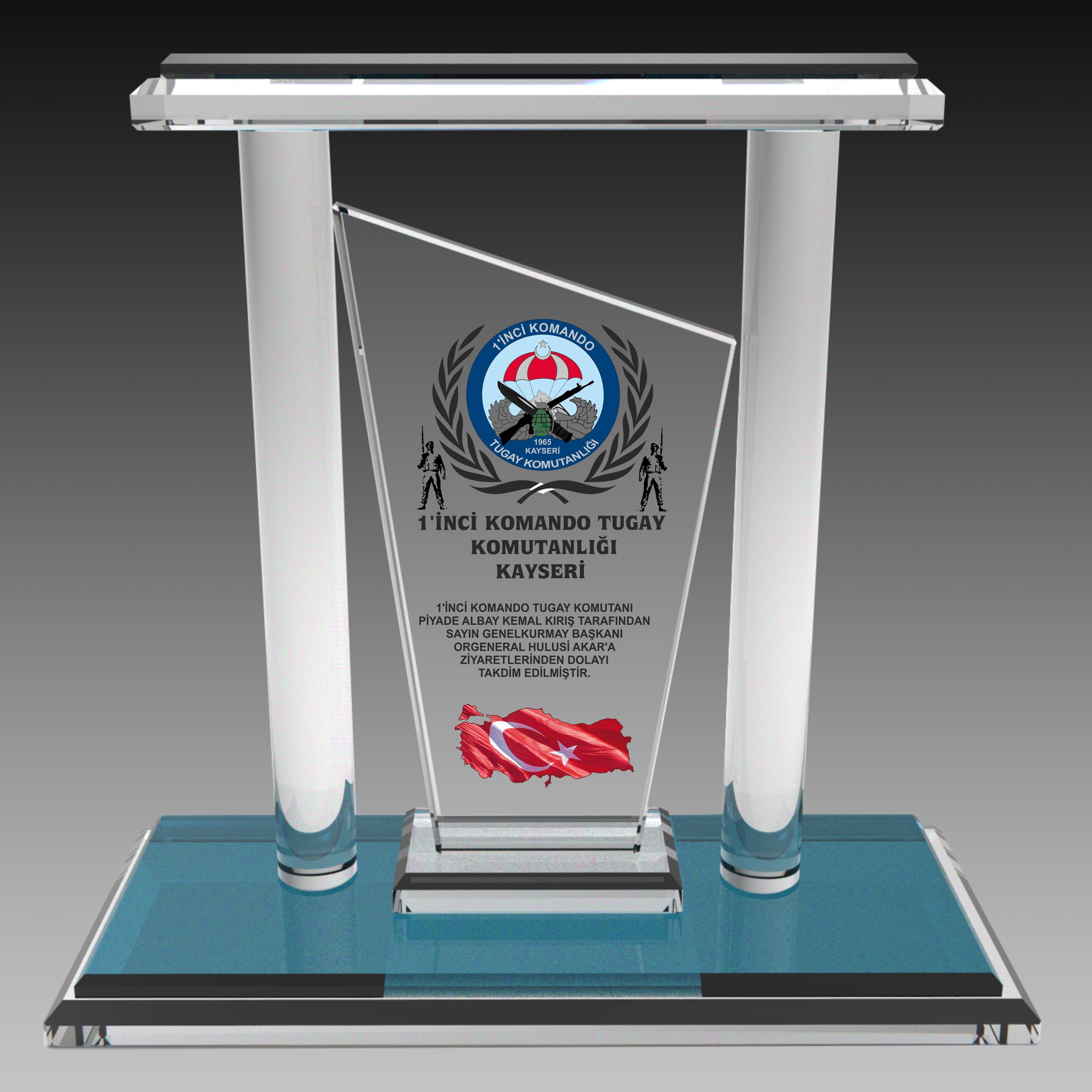 Askeri Hizmet Anısı Anıt Kristal Plaket ŞLT-103 2 Askeri Hizmet Anısı Anıt Kristal Plaket ŞLT-103 - Görsel 2