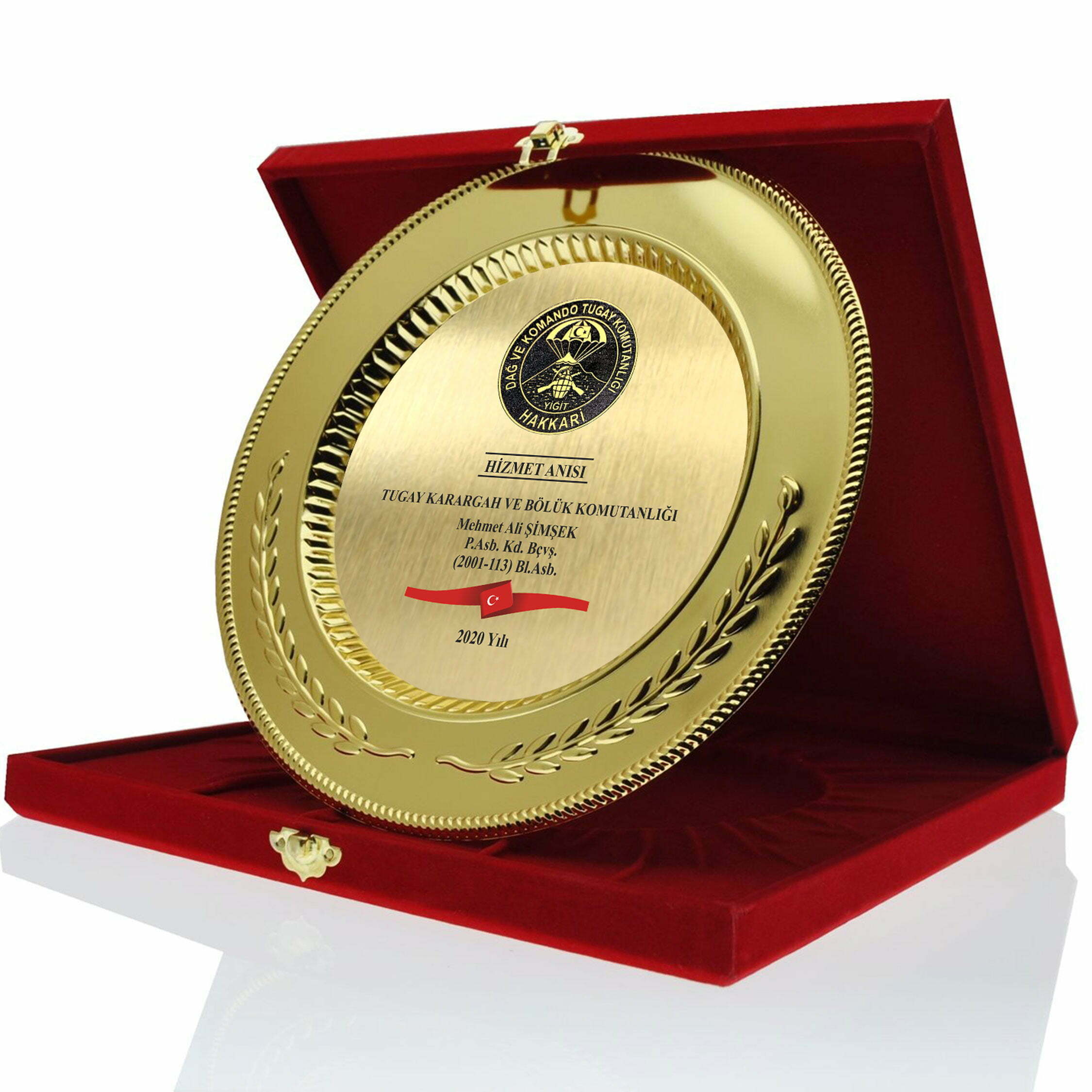 Classic Shop 70 Askeri Hizmet Anısı Kadife Kutulu Tabak Plaket