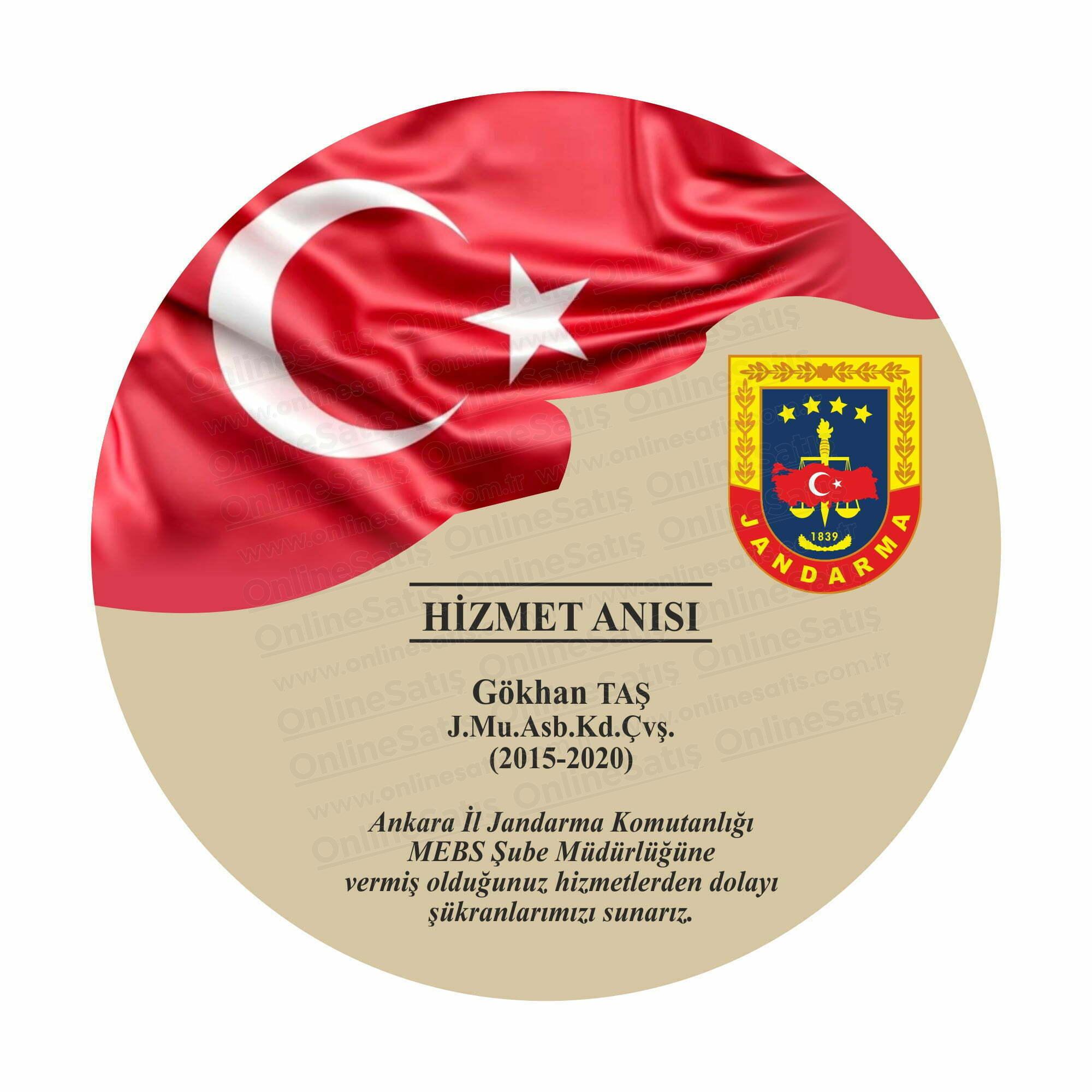 Askeri Hizmet Anısı Kadife Kutulu Tabak Plaket - Görsel 2