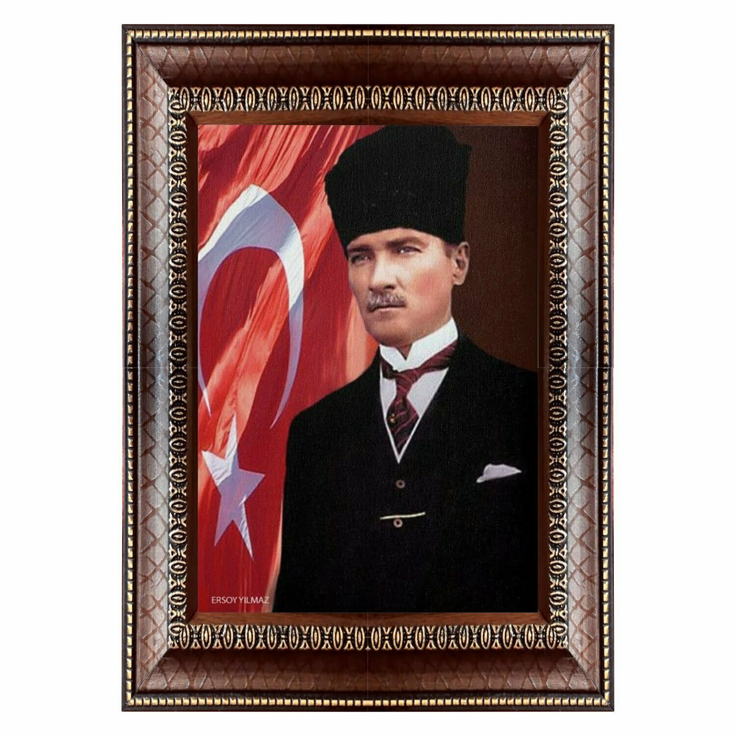 Kahverengi Dekoratif Camlı Çerçeve - Görsel 2