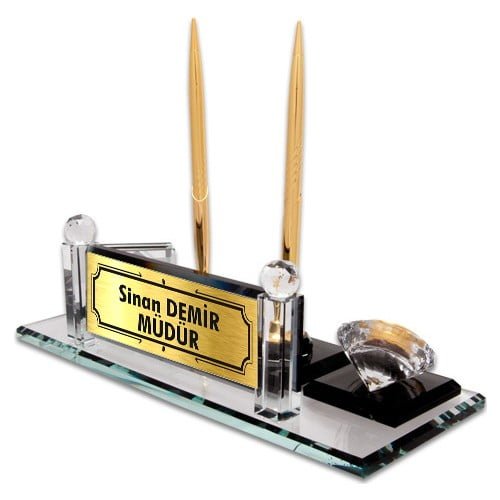 Kristal Masa İsimliği - Füme Cam 3 Kc501a 01