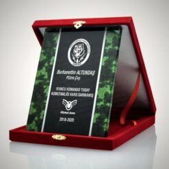 Komando Hizmet Anısı Albüm Kamuflajlı Kristal Plaket