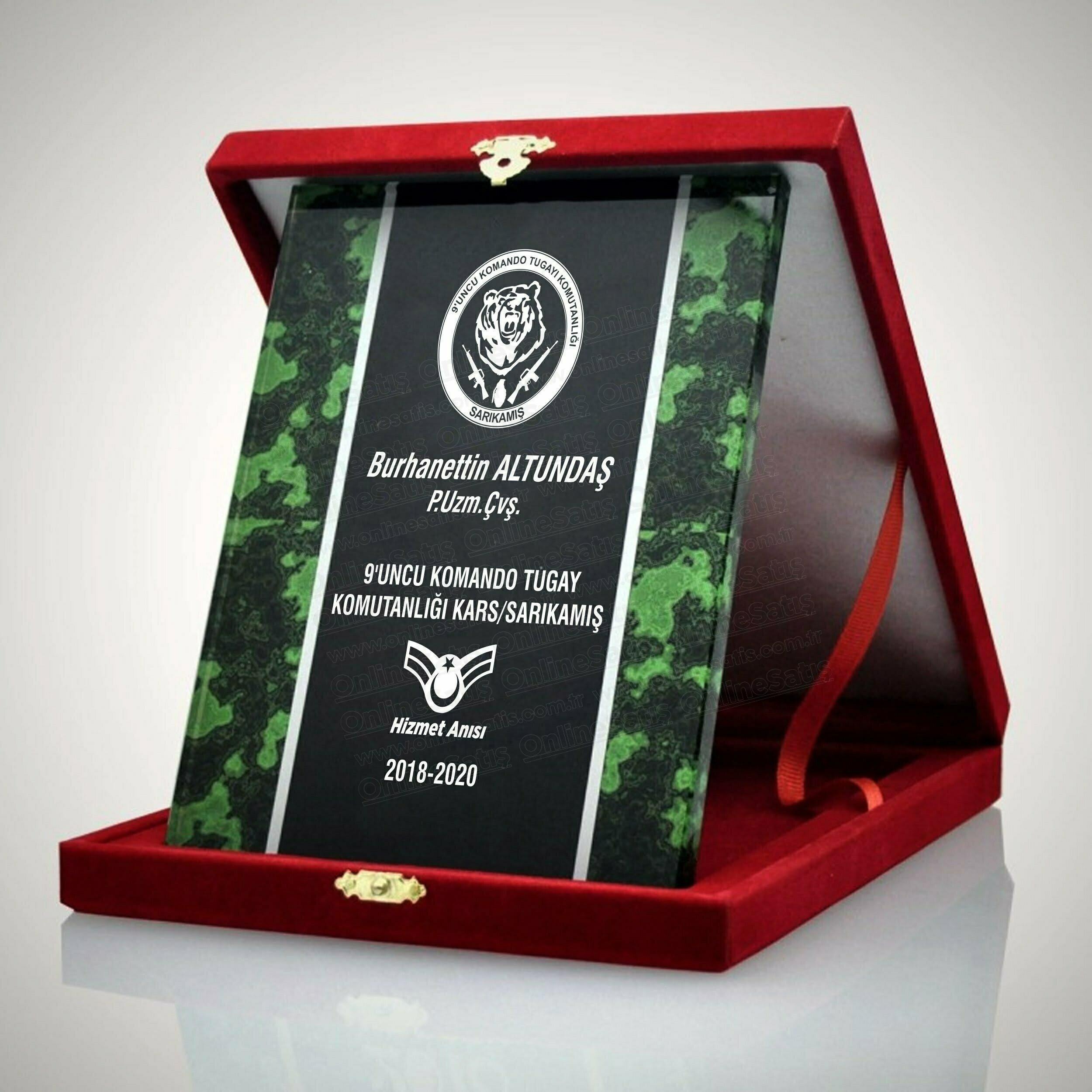 Classic Shop 79 Komando Hizmet Anısı Albüm Kamuflajlı Kristal Plaket