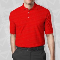 Kirmizi Lacoste Yaka Logo Baskili