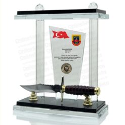 Komando Bıçaklı Vip Askeri Kristal Plaket ŞLT-109