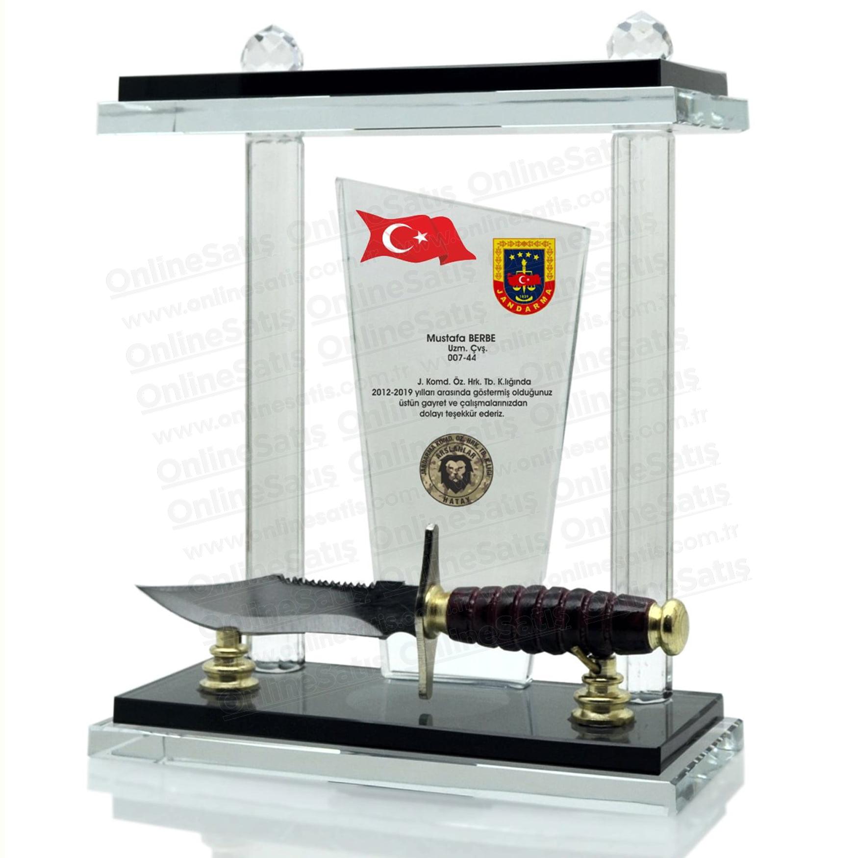 Classic Shop 57 Komando Bıçaklı Vip Askeri Kristal Plaket ŞLT-109