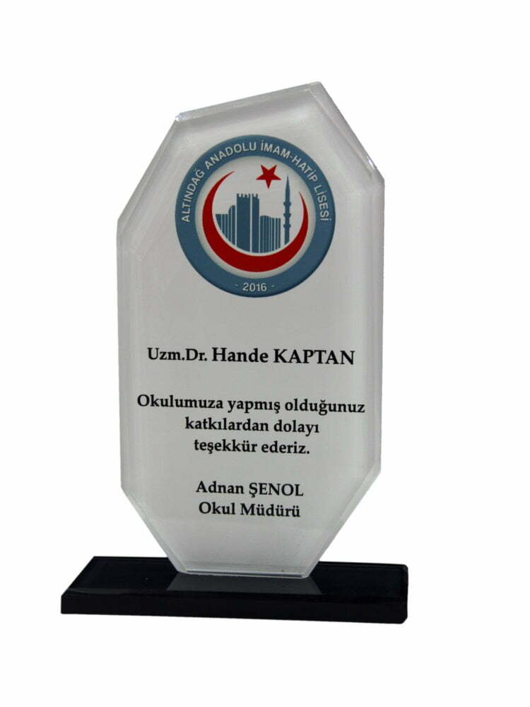 Kişiye Özel Katkı ve Teşekkür Kristal Plaketi - IR10