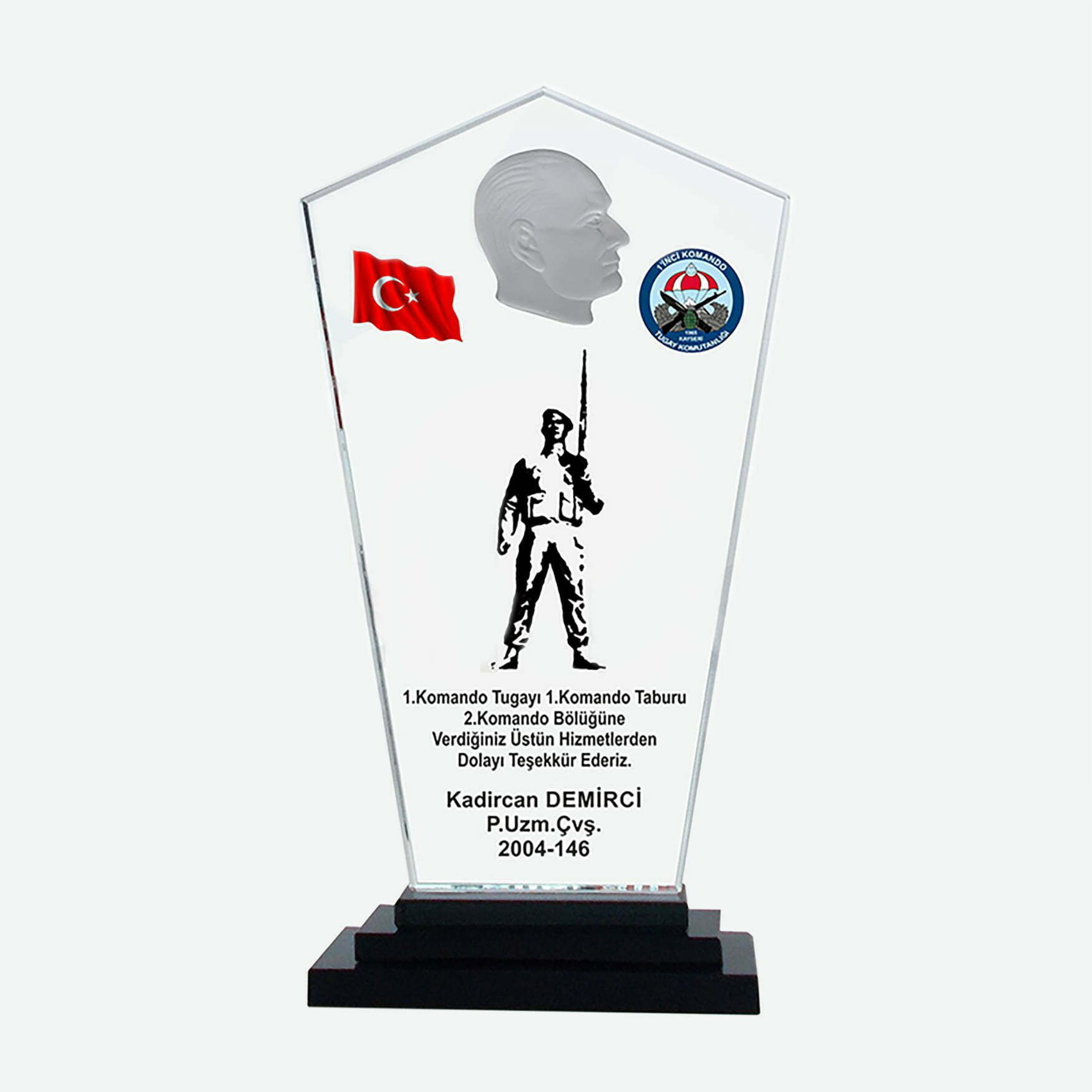 Classic Shop 81 Askeri Hizmet Anısı Kristal Plaket ŞLT-64