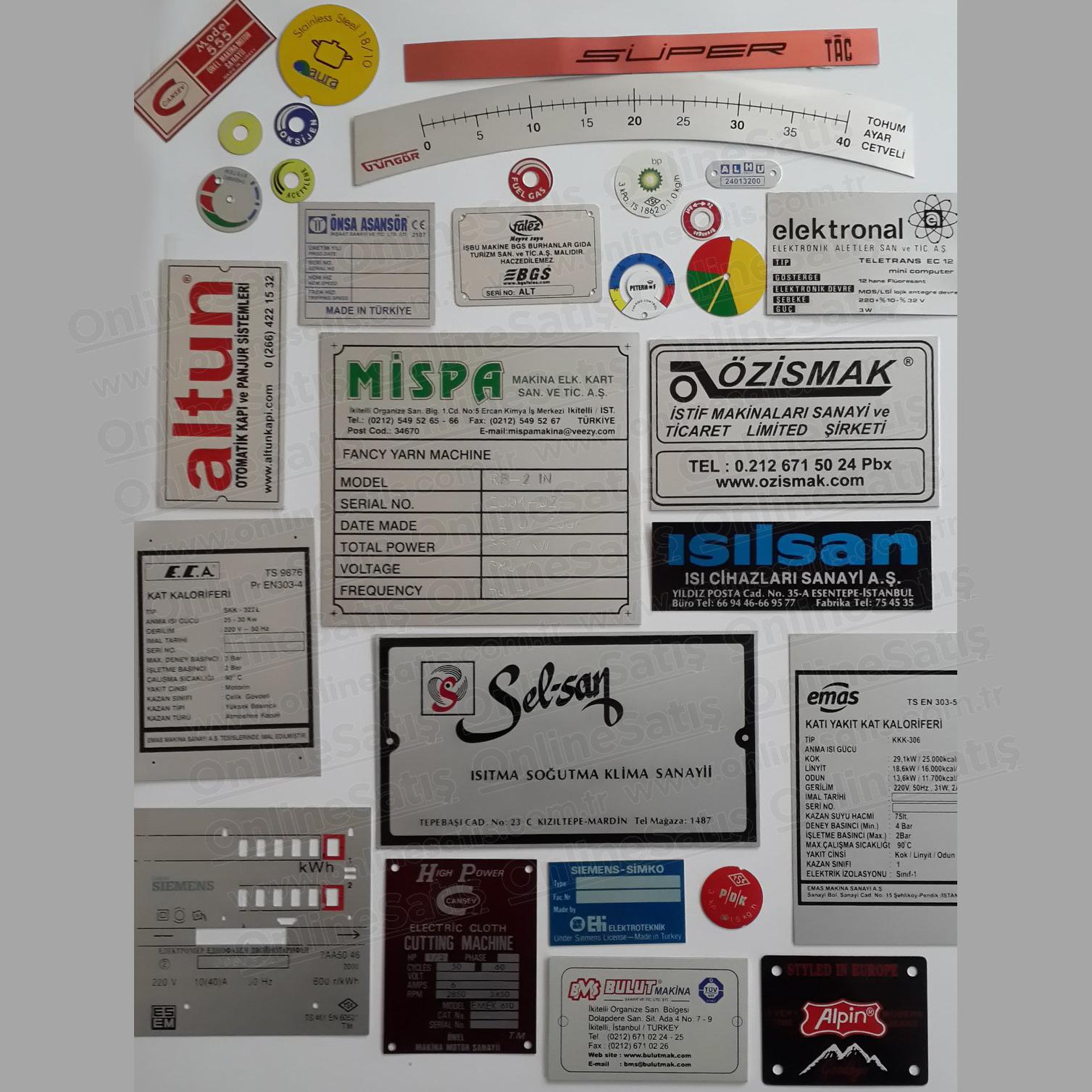 Metal Aluminyum Etiket