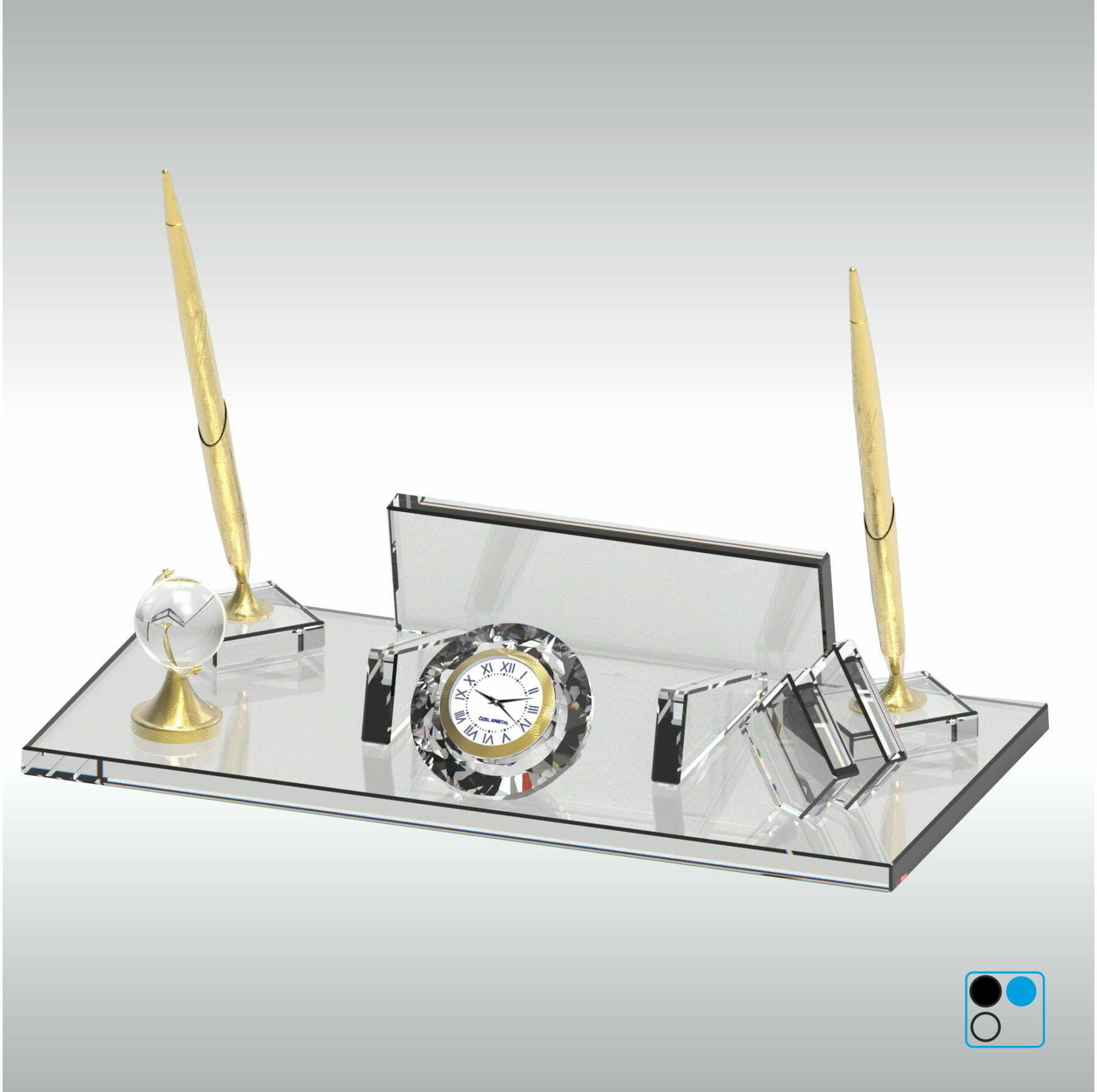 Kristal Masa İsimliği - Notluklu Şeffaf Cam 1 Mst 005